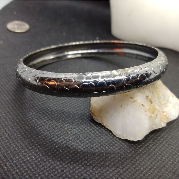 Speckled metallic black silver bracelet‎ B0519 - Picture 1 of 4